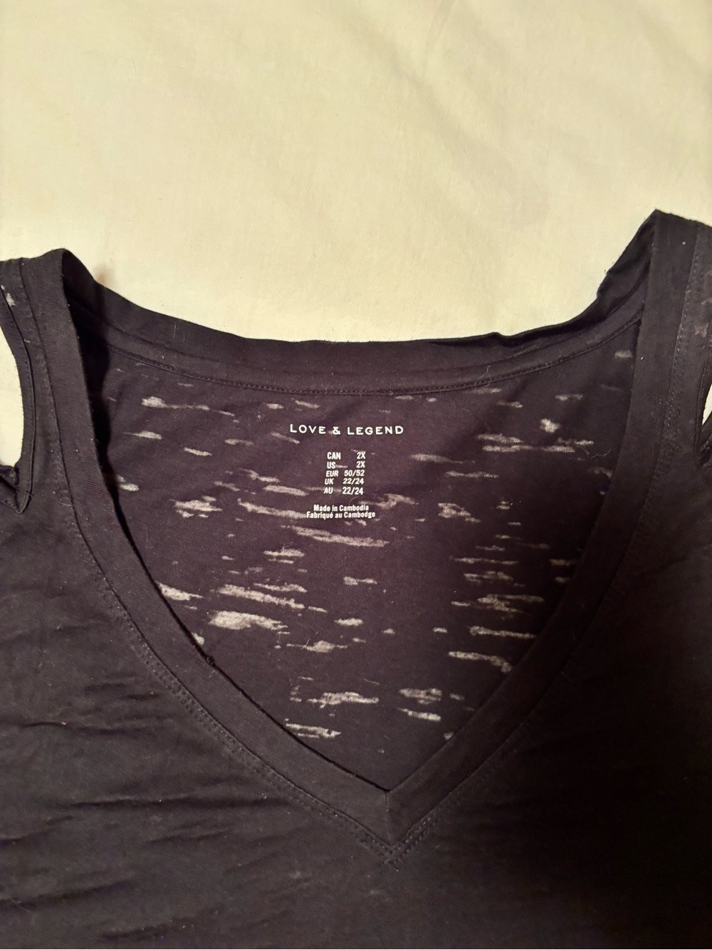 Love & Legend Black V-Neck Burnout Tank Top